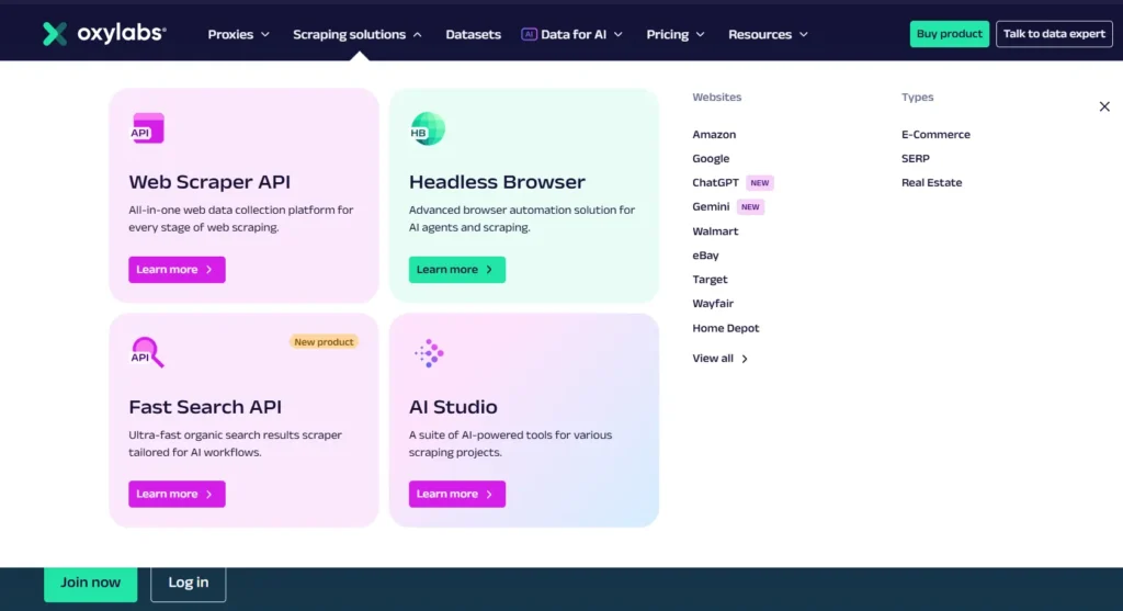 Web Scraper API and OxyCopilot